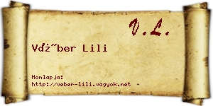 Véber Lili névjegykártya